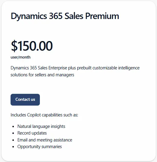 Dynamics 365 Sales Premium